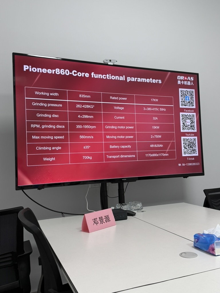 Технические параметры шлифовального робота Orcas Pioneer 860